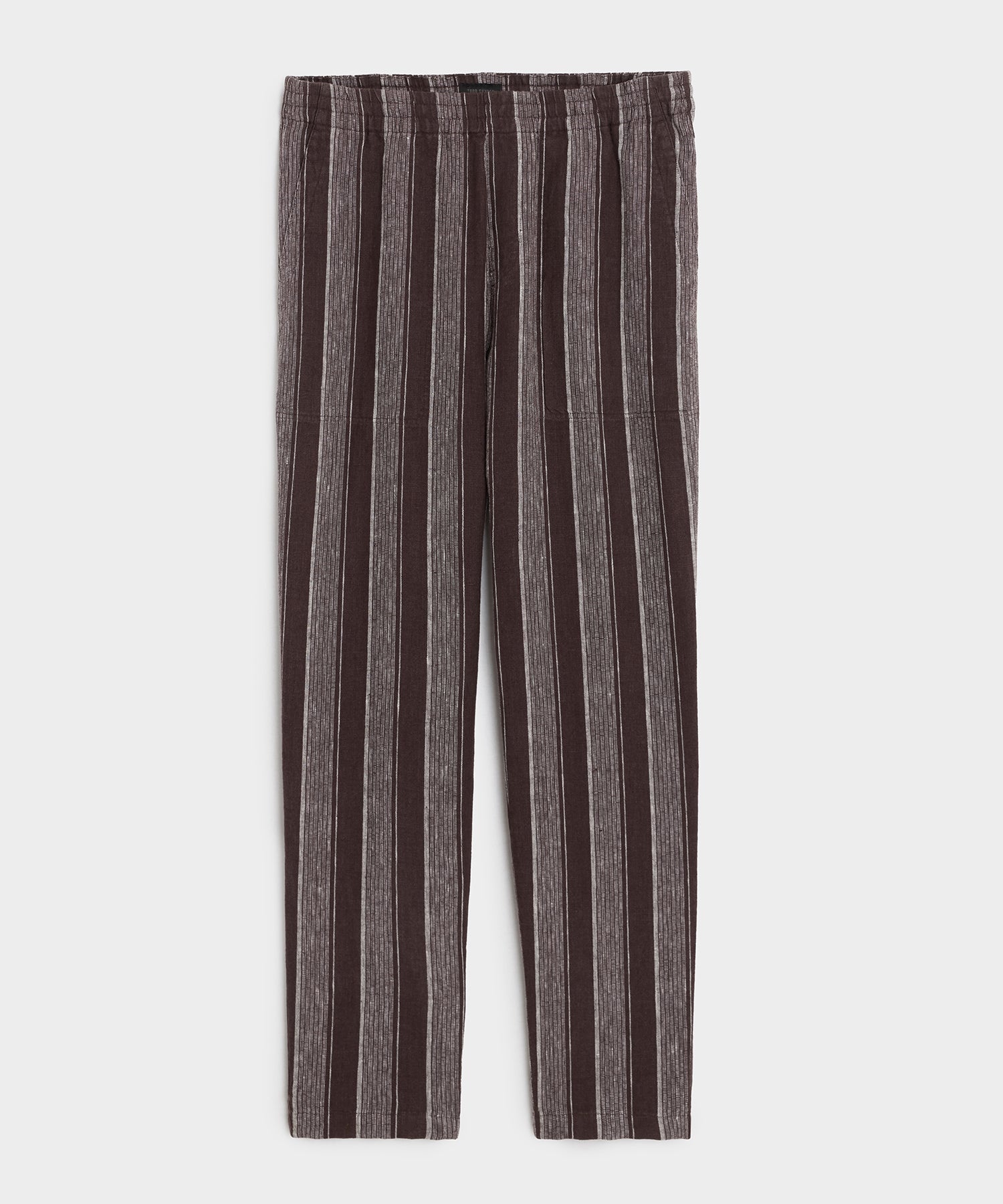 Todd Snyder Linen Beach Pant in Burgundy Stripe Burgundy Stripe
