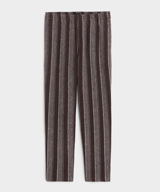 Todd Snyder Linen Beach Pant in Burgundy Stripe Burgundy Stripe