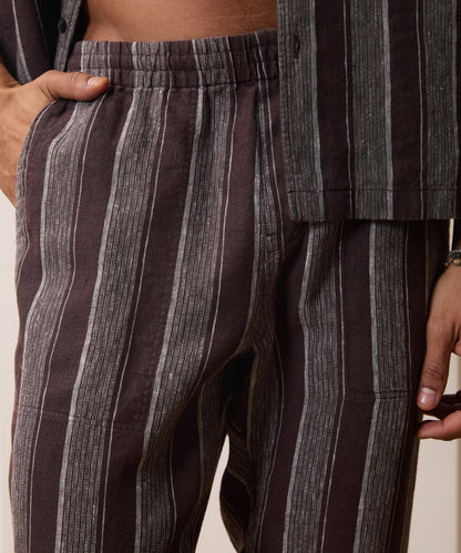 Todd Snyder Linen Beach Pant in Burgundy Stripe Burgundy Stripe