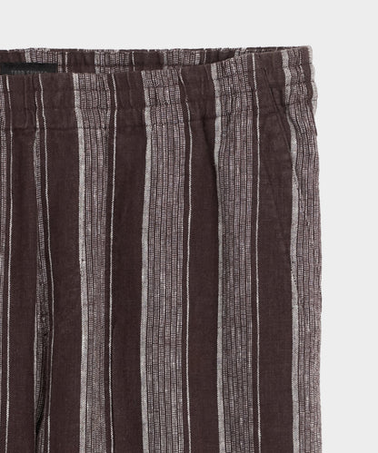 Todd Snyder Linen Beach Pant in Burgundy Stripe Burgundy Stripe