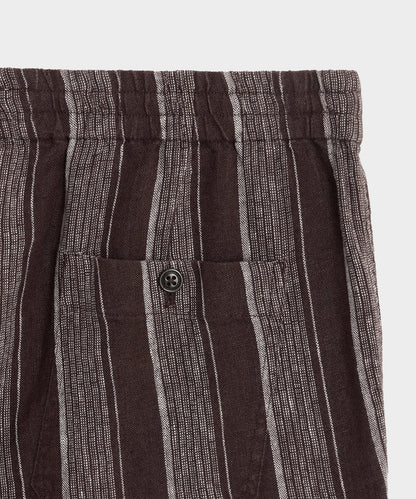 Todd Snyder Linen Beach Pant in Burgundy Stripe Burgundy Stripe