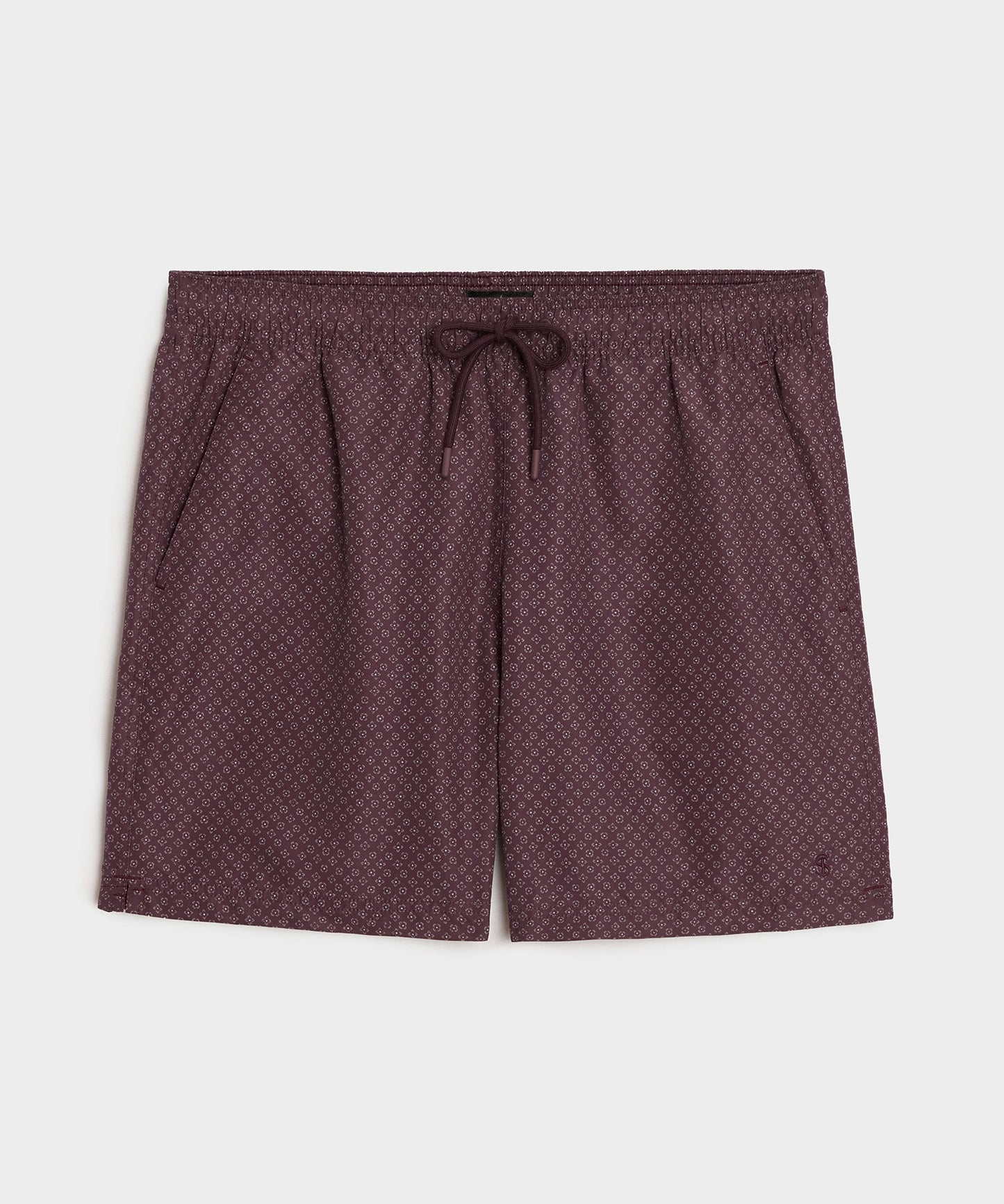 Todd Snyder 5" Montauk Swim Trunk in Merlot Merlot Geo