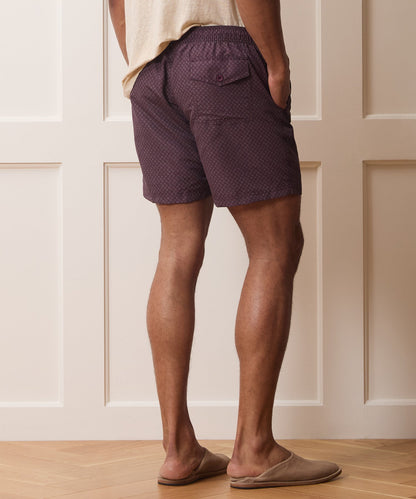 Todd Snyder 5" Montauk Swim Trunk in Merlot Merlot Geo