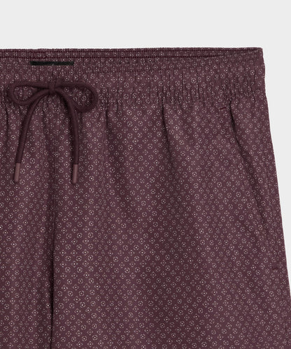 Todd Snyder 5" Montauk Swim Trunk in Merlot Merlot Geo