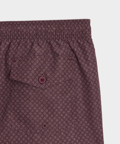 Todd Snyder 5" Montauk Swim Trunk in Merlot Merlot Geo