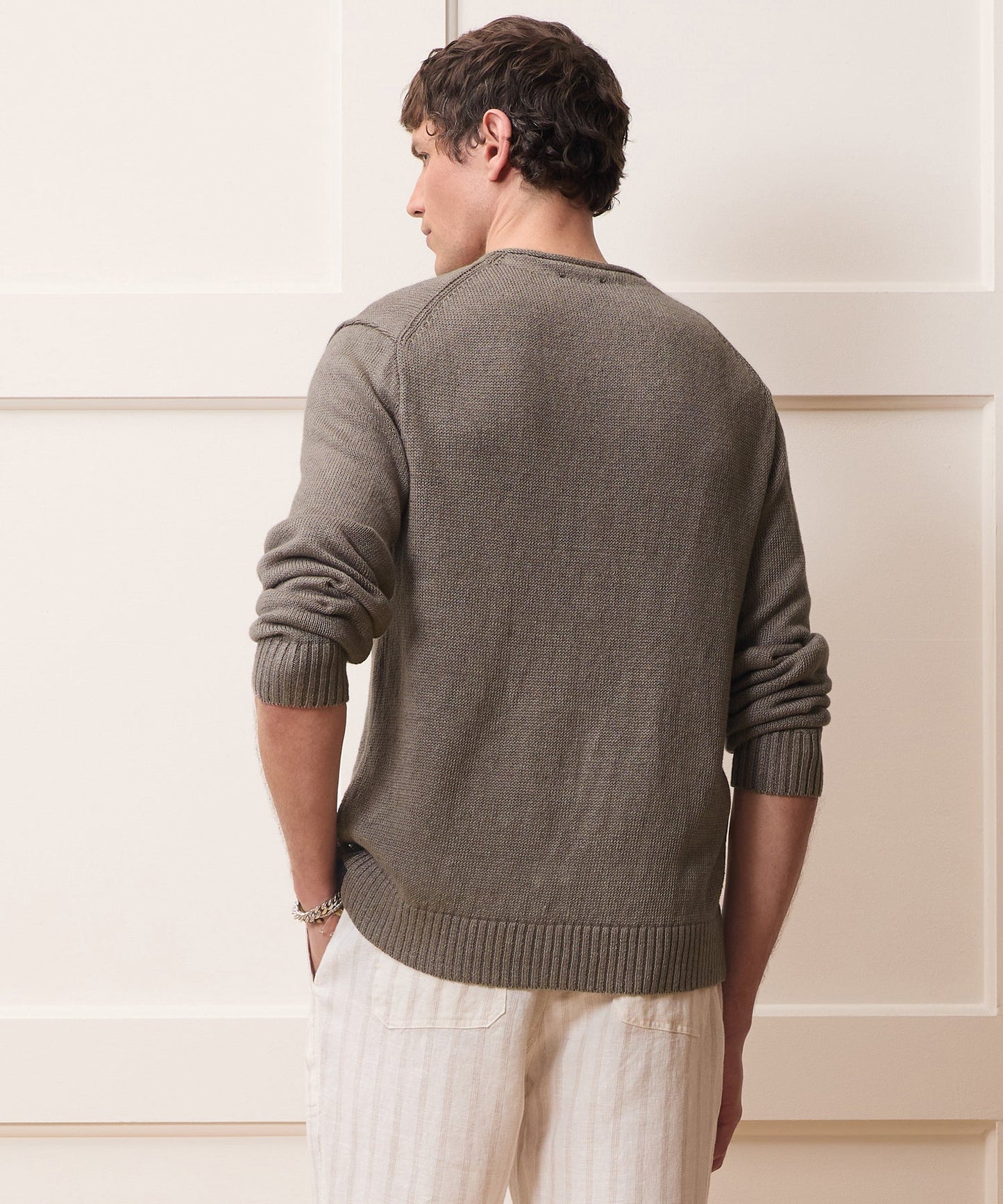 Todd Snyder Linen Cardigan in Weathered Timber Weathered Timber