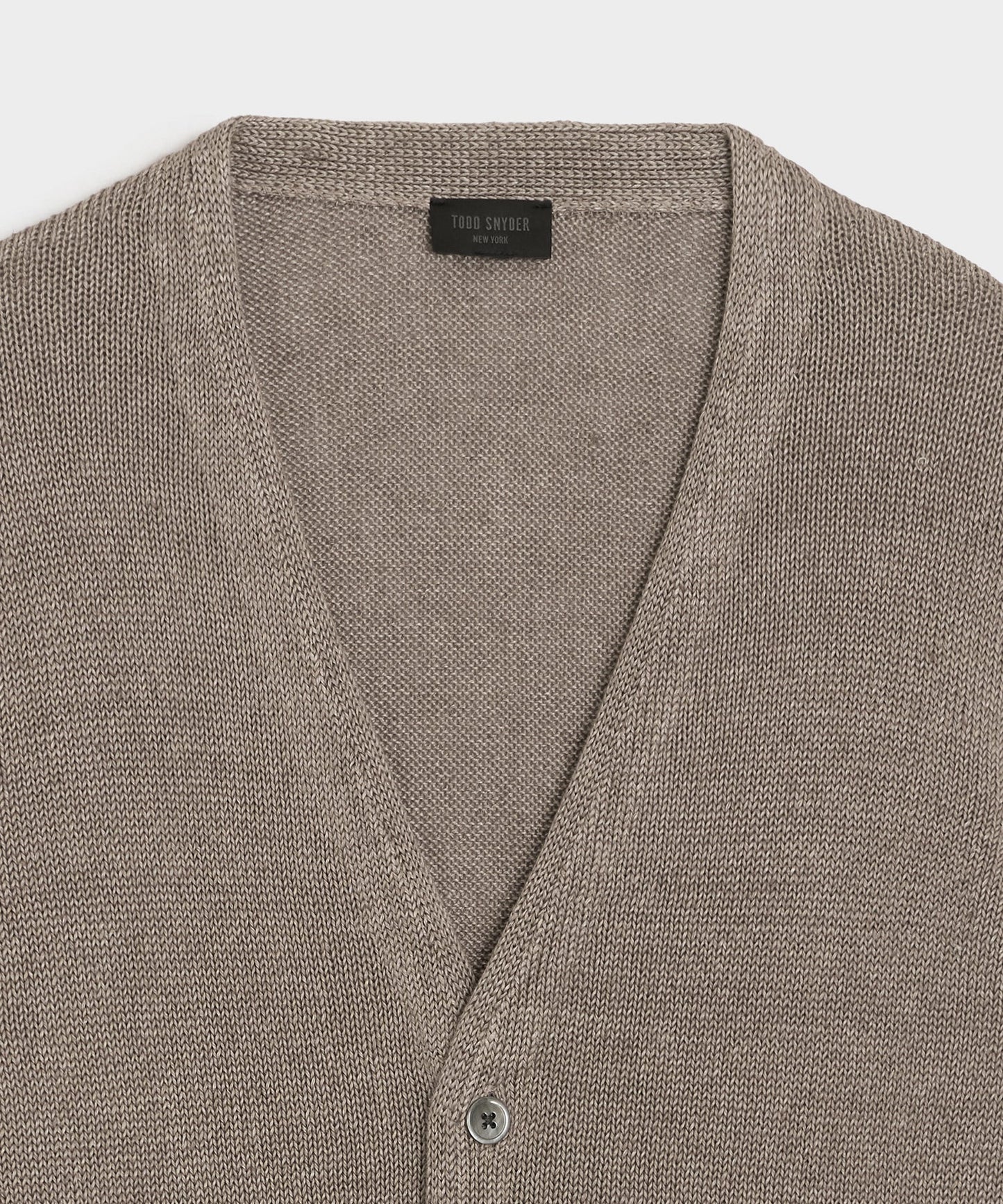 Todd Snyder Linen Cardigan in Weathered Timber Weathered Timber