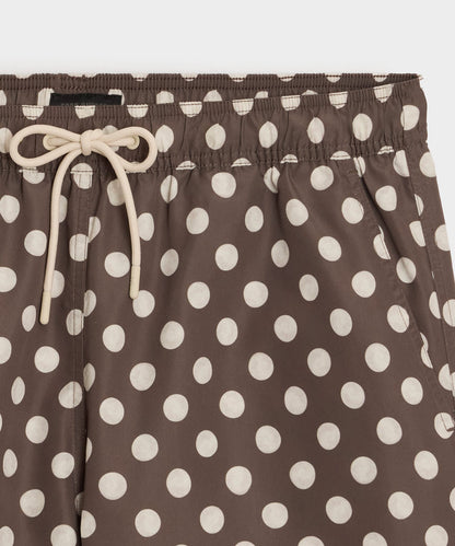 Todd Snyder 5" Montauk Swim Trunk Brown Dot