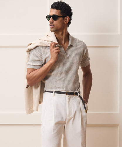 Todd Snyder Tide Montauk Sweater Polo in Dusty Steel Dusty Steel
