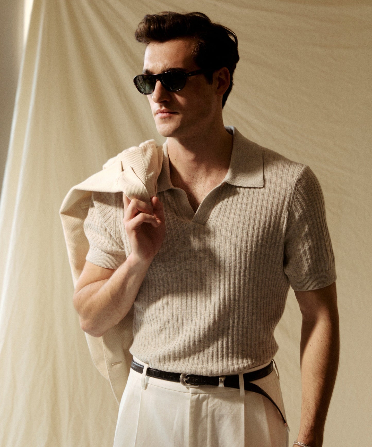 Todd Snyder Tide Montauk Sweater Polo in Dusty Steel Dusty Steel