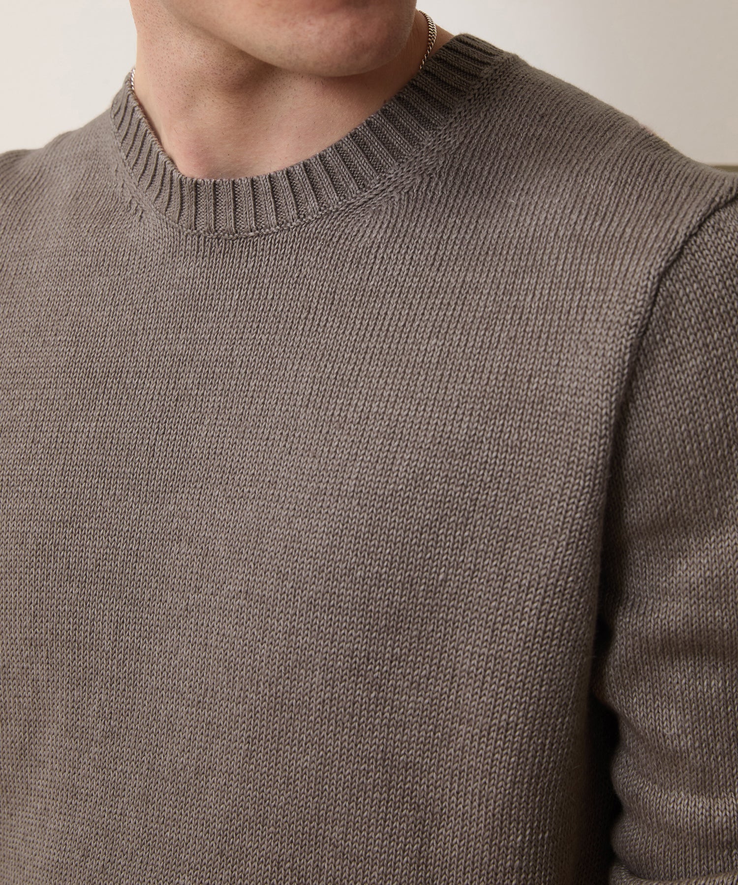 Todd Snyder Linen Crewneck Sweater in Weathered Timber Weathered Timber