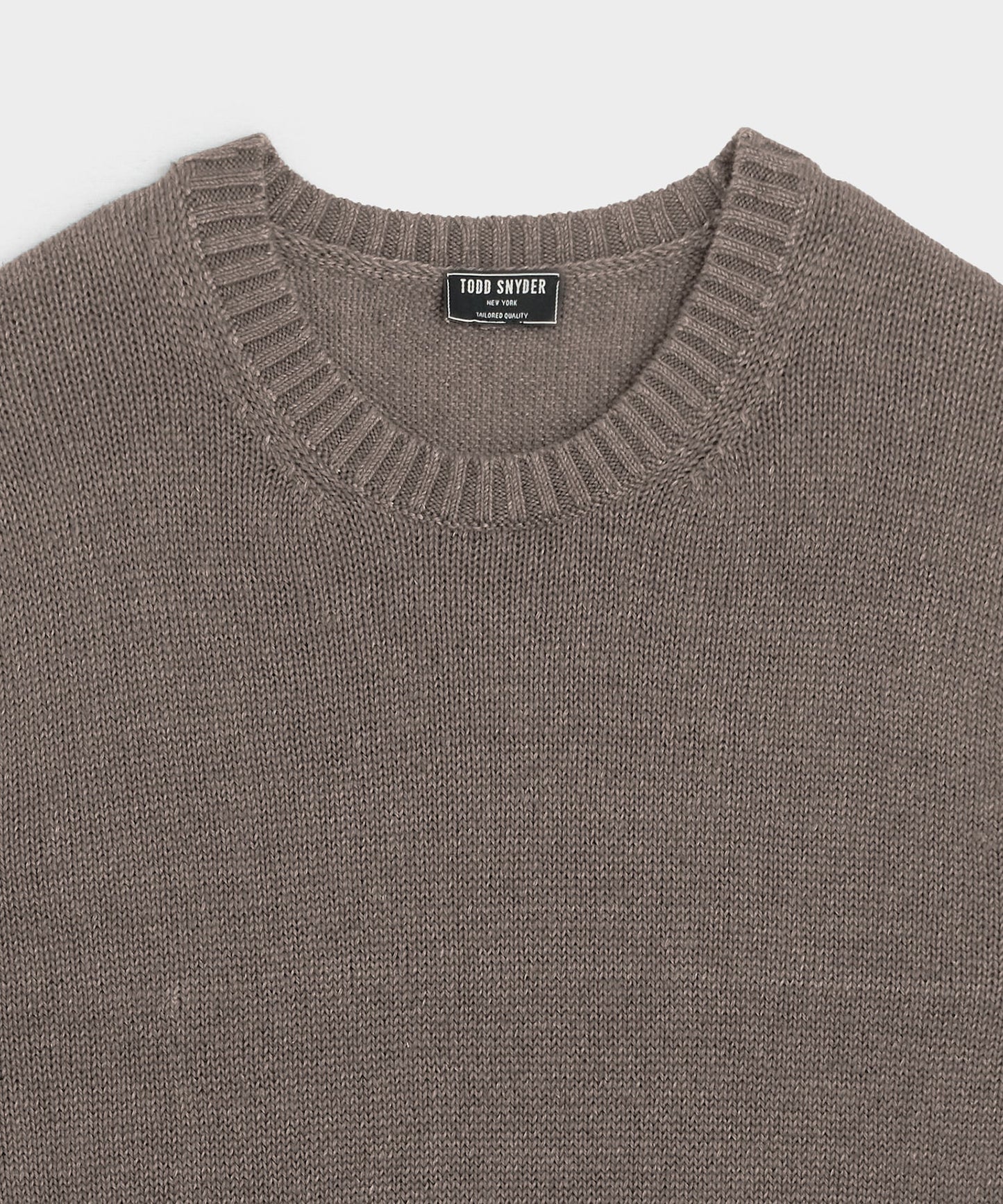 Todd Snyder Linen Crewneck Sweater in Weathered Timber Weathered Timber
