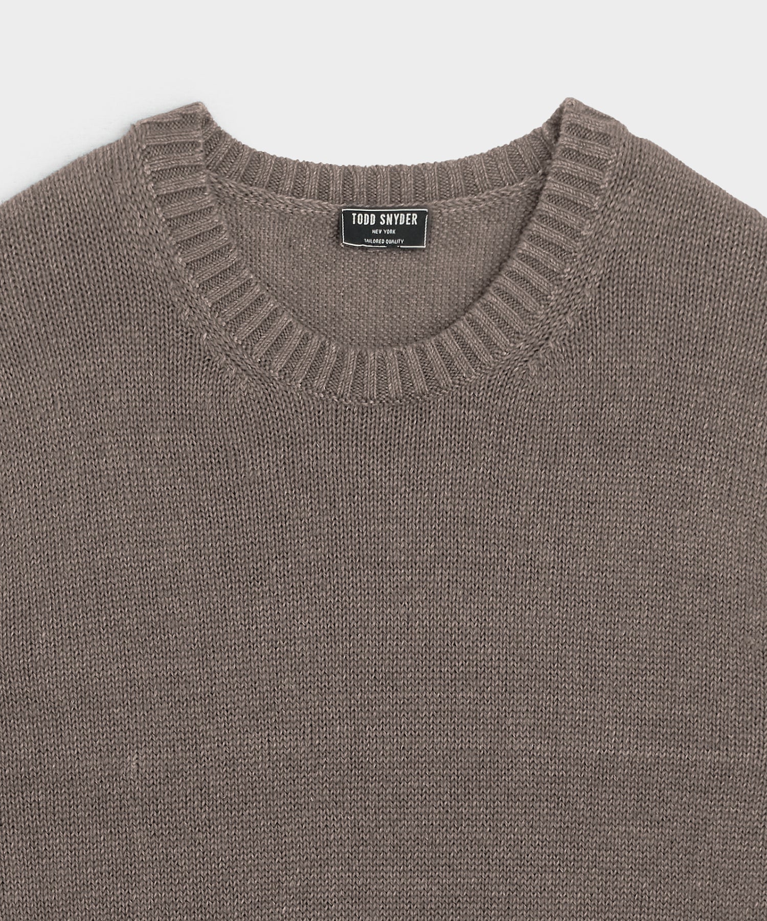 Todd Snyder Linen Crewneck Sweater in Weathered Timber Weathered Timber