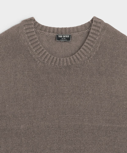 Todd Snyder Linen Crewneck Sweater in Weathered Timber Weathered Timber