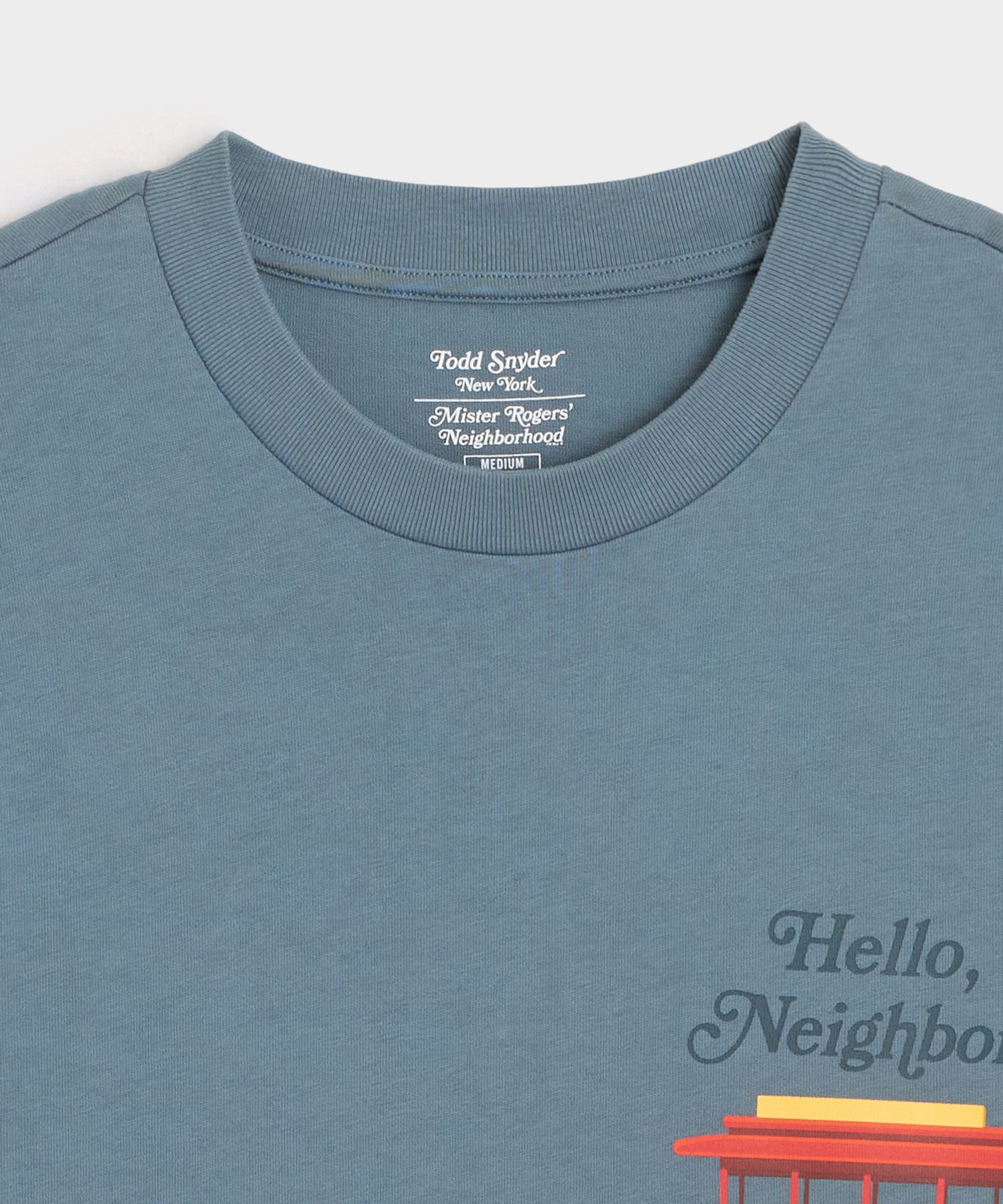 Todd Snyder Todd Snyder x Mister Rogers' Neighborhood Trolley Tee in Blue Los Angeles Blue