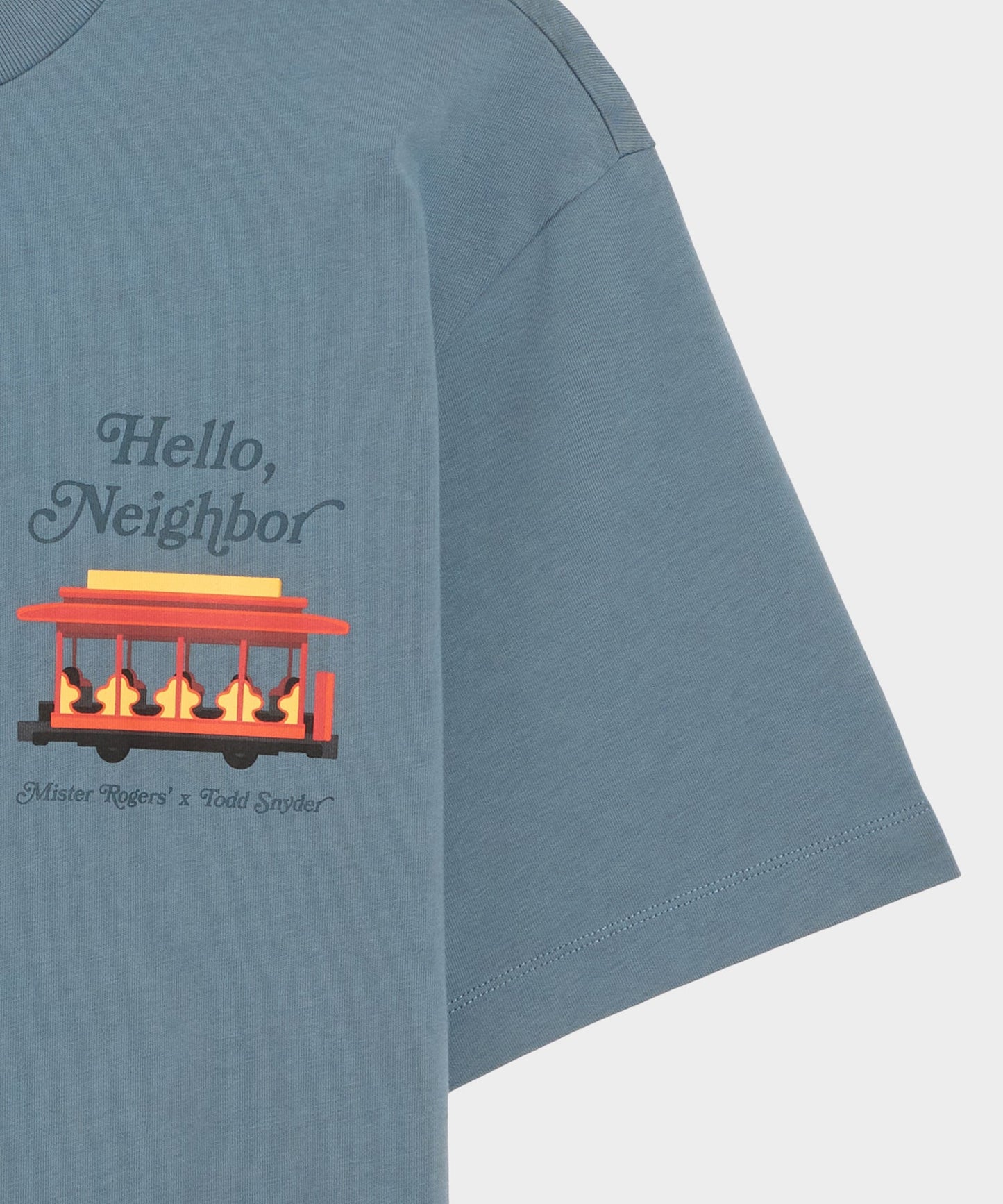 Todd Snyder Todd Snyder x Mister Rogers' Neighborhood Trolley Tee in Blue Los Angeles Blue