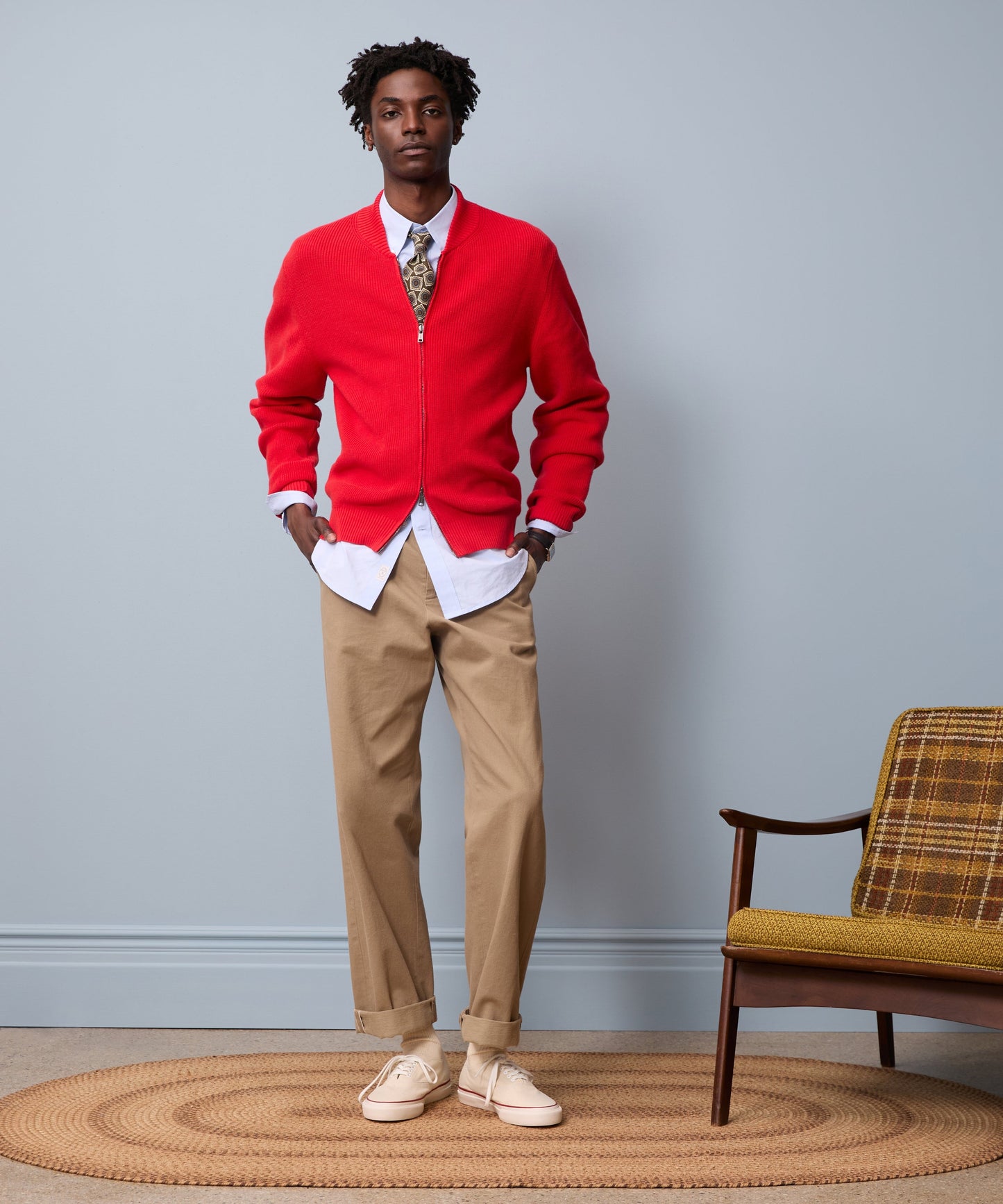 Todd Snyder Todd Snyder x Mister Rogers' Neighborhood Zip-Up Sweater in Red Red