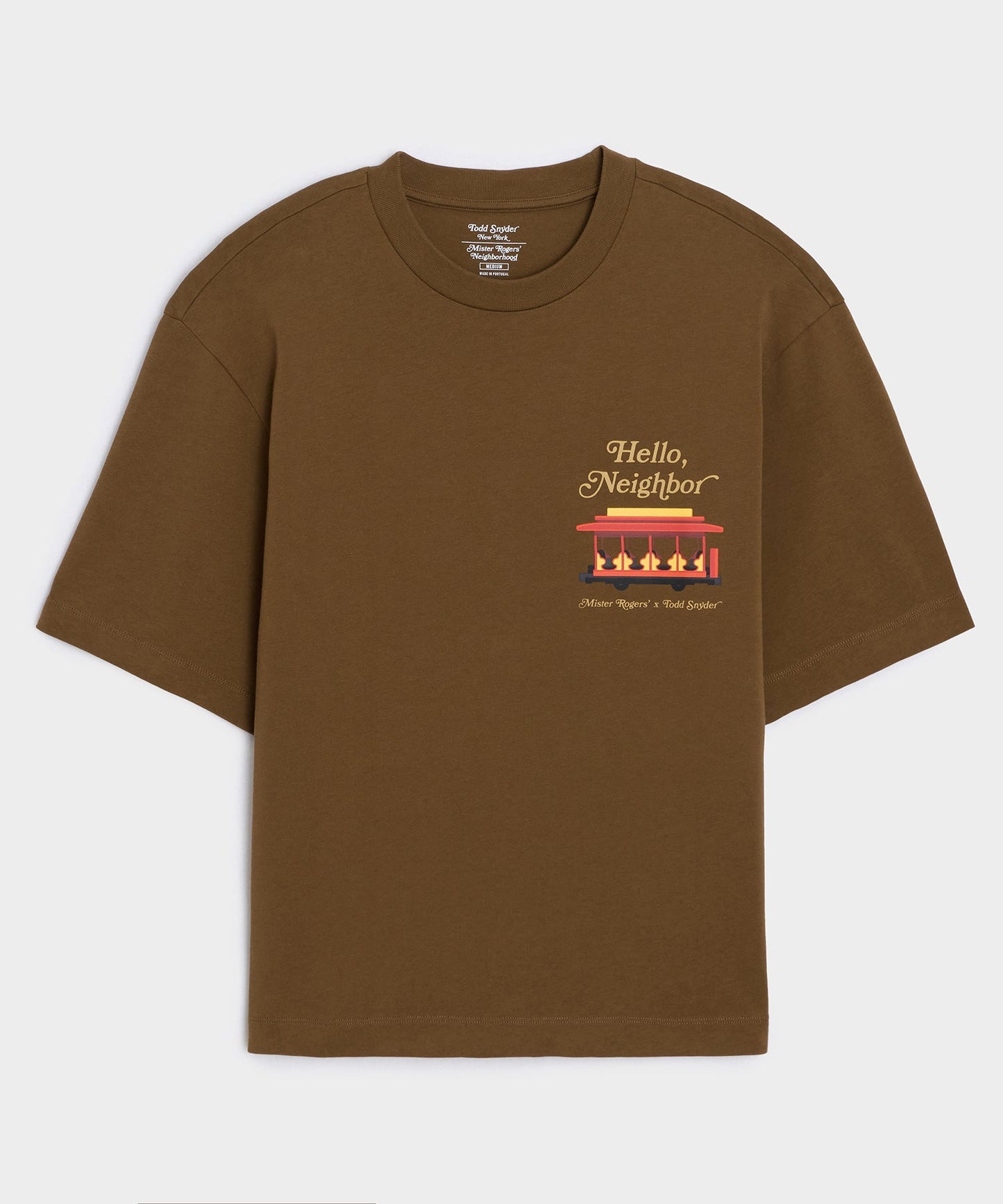 Todd Snyder Todd Snyder x Mister Rogers' Neighborhood Trolley Tee in Brown Boston Brown