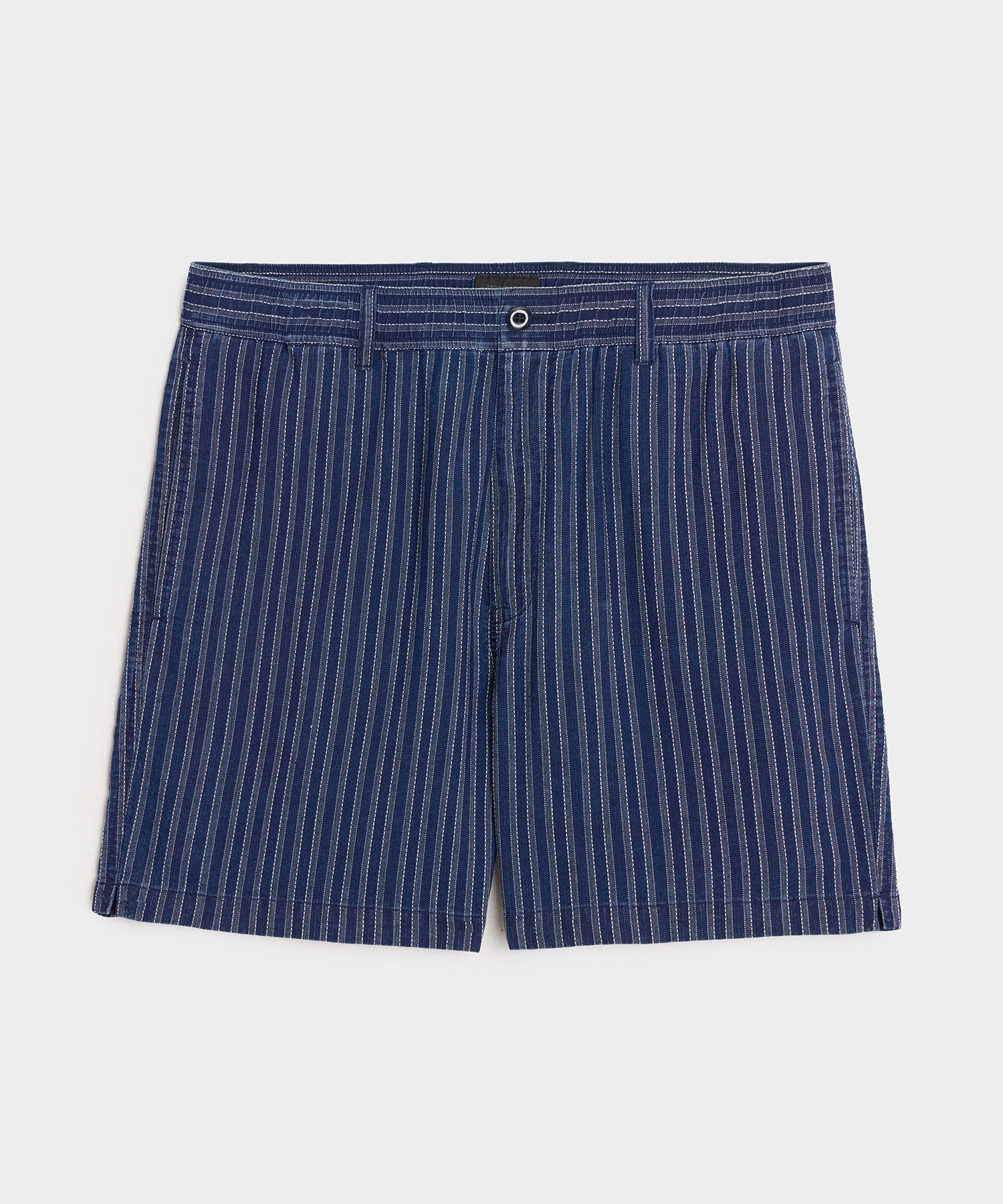 Todd Snyder 5" Cotton Beachcomber Short in Indigo Stripe Indigo