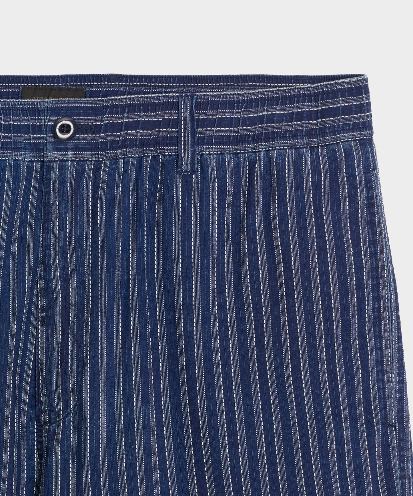 Todd Snyder 5" Cotton Beachcomber Short in Indigo Stripe Indigo