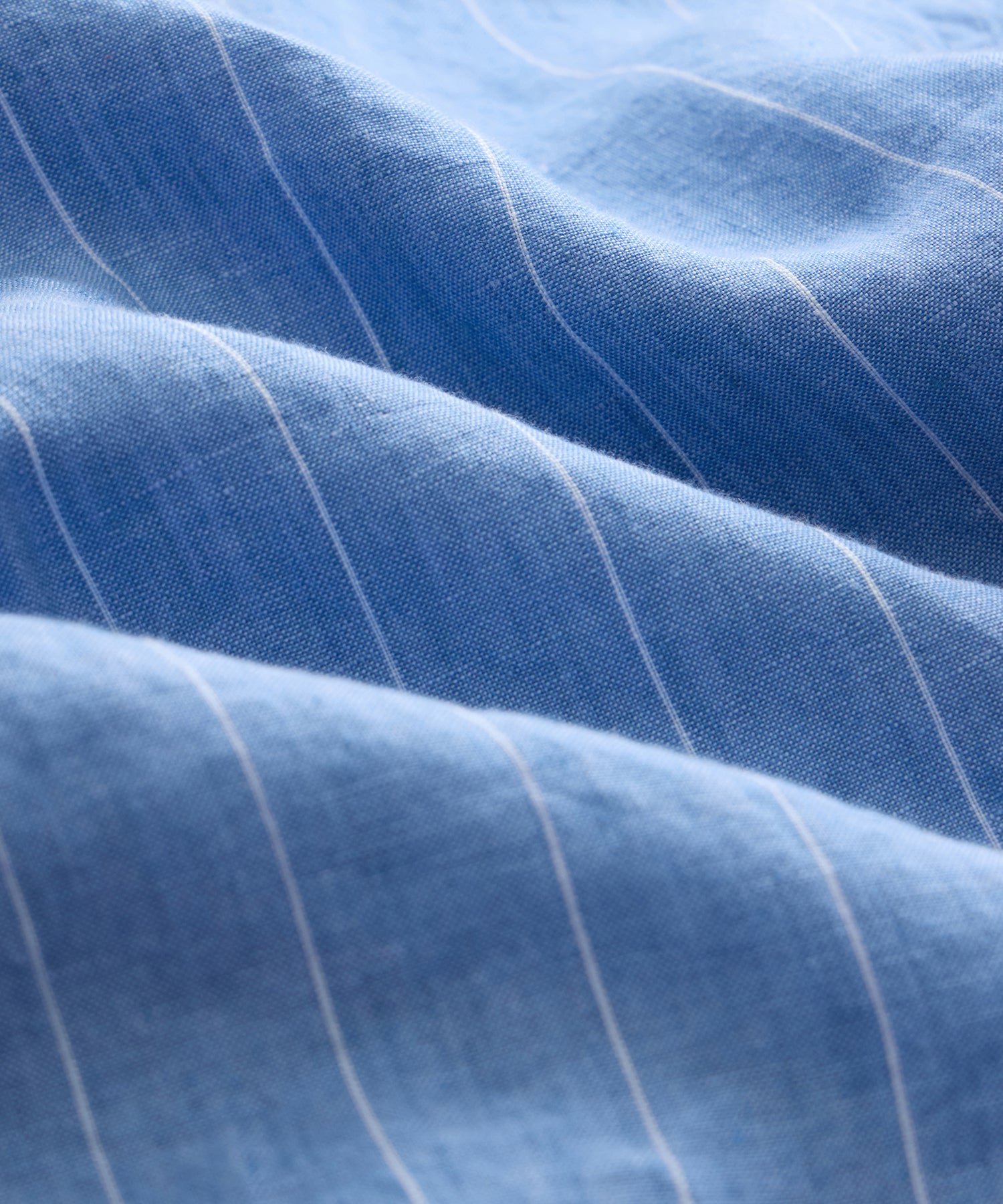 Todd Snyder Linen Capri Shirt in Light Blue Stripe Light Blue Stripe