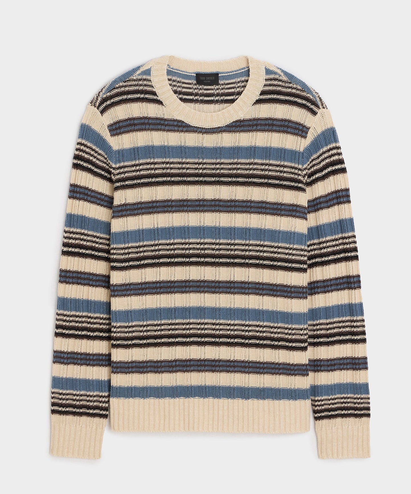 Todd Snyder Linen Crewneck Sweater in Smoked Cobalt Smoked Cobalt