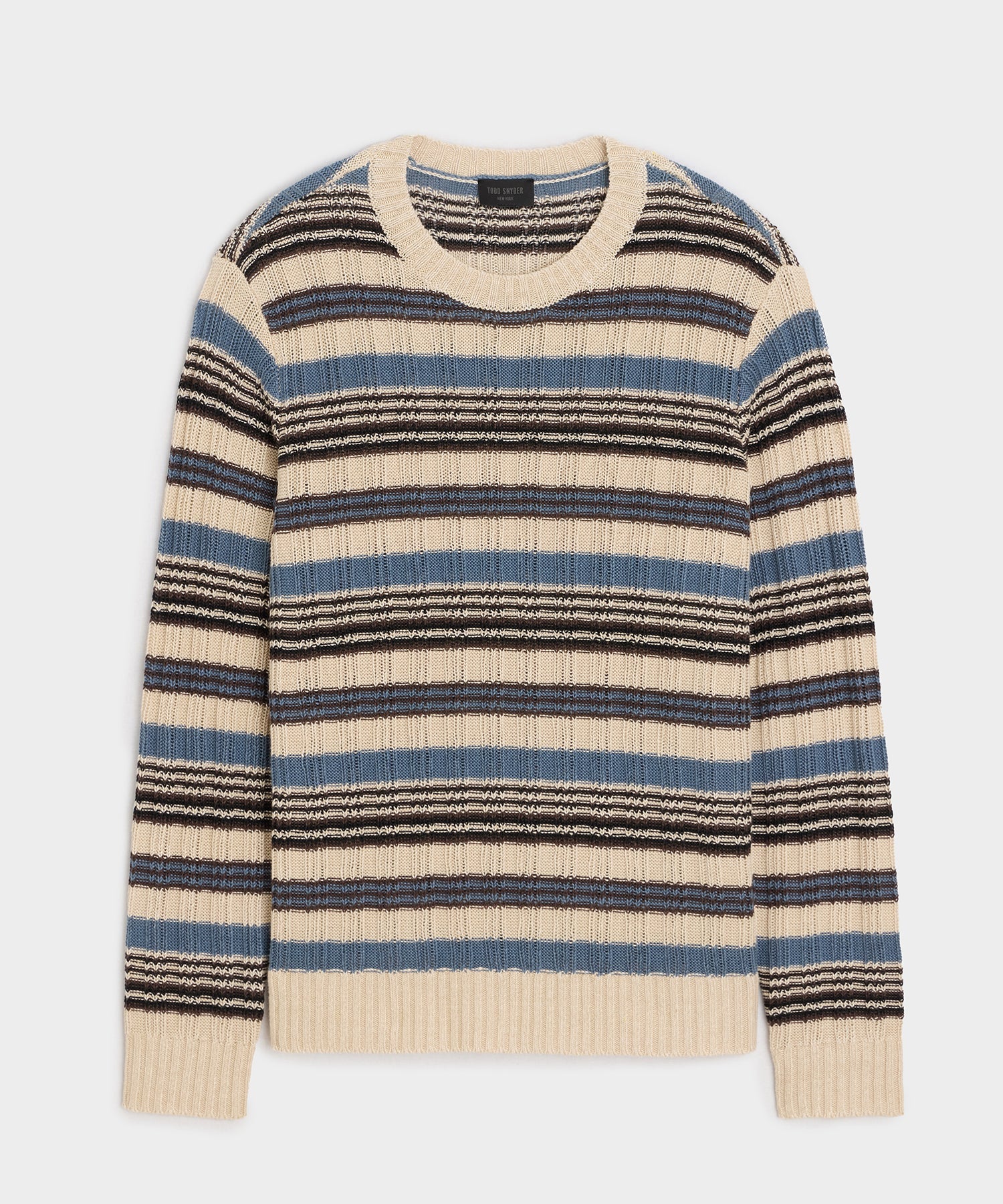 Todd Snyder Linen Crewneck Sweater in Smoked Cobalt Smoked Cobalt