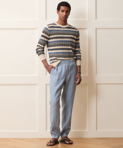 Todd Snyder Linen Crewneck Sweater in Smoked Cobalt Smoked Cobalt