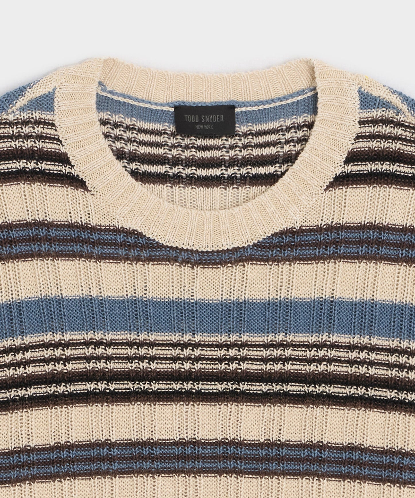 Todd Snyder Linen Crewneck Sweater in Smoked Cobalt Smoked Cobalt