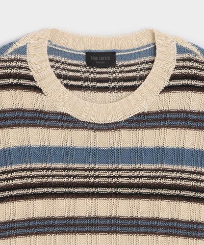Todd Snyder Linen Crewneck Sweater in Smoked Cobalt Smoked Cobalt