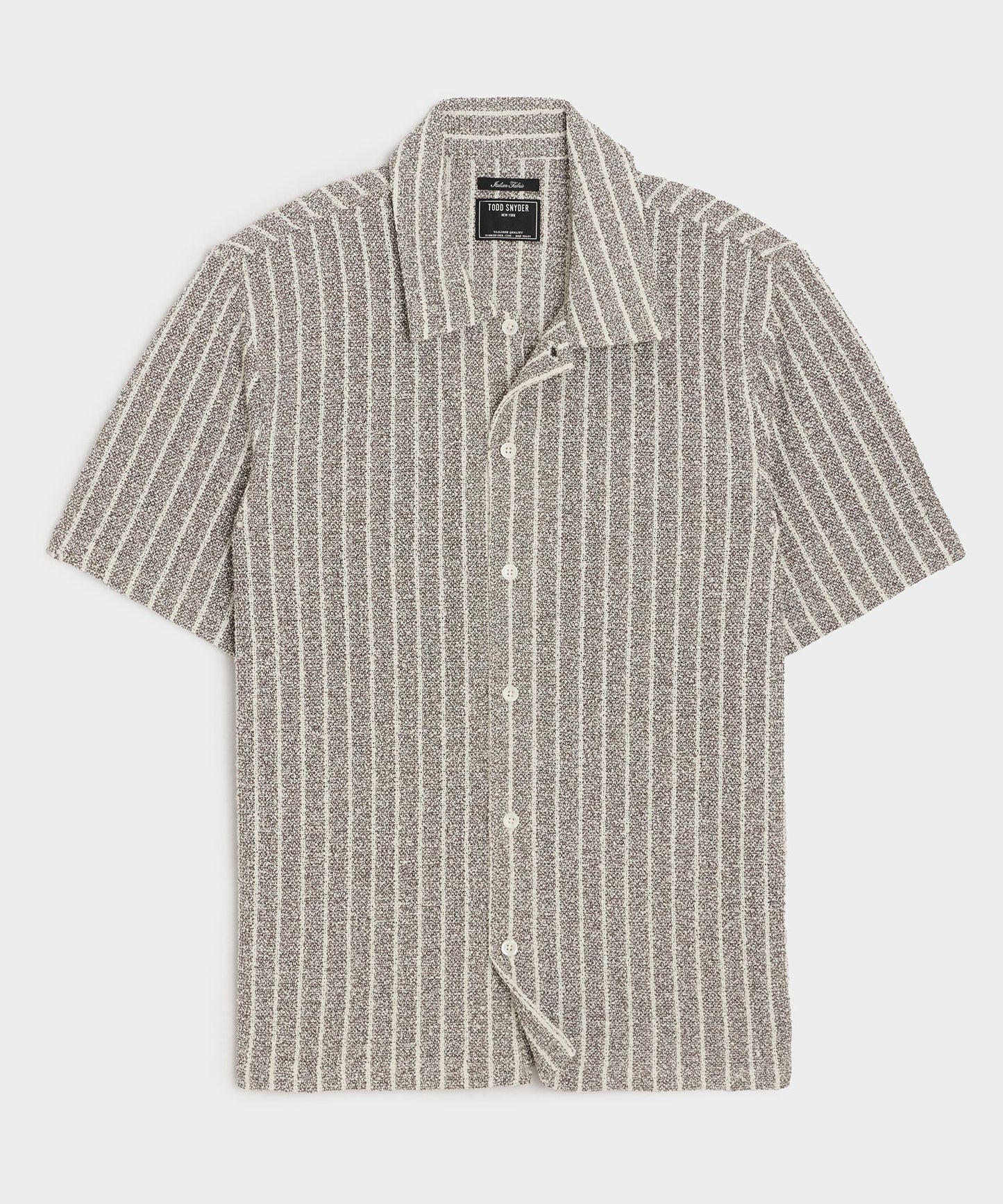 Todd Snyder Italian Bouclé Cabana Shirt in Tan Tan