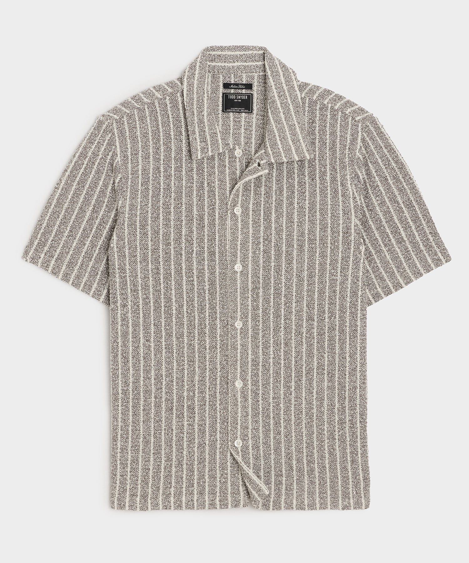 Todd Snyder Italian Bouclé Cabana Shirt in Tan Tan