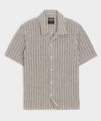 Todd Snyder Italian Bouclé Cabana Shirt in Tan Tan