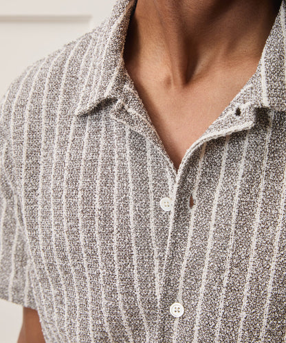 Todd Snyder Italian Bouclé Cabana Shirt in Tan Tan