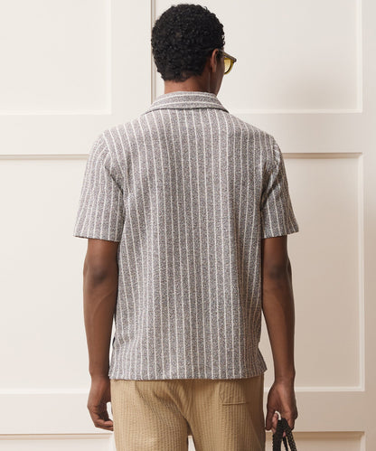 Todd Snyder Italian Bouclé Cabana Shirt in Tan Tan