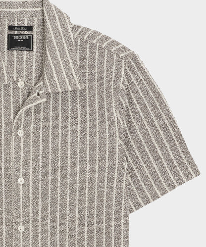 Todd Snyder Italian Bouclé Cabana Shirt in Tan Tan