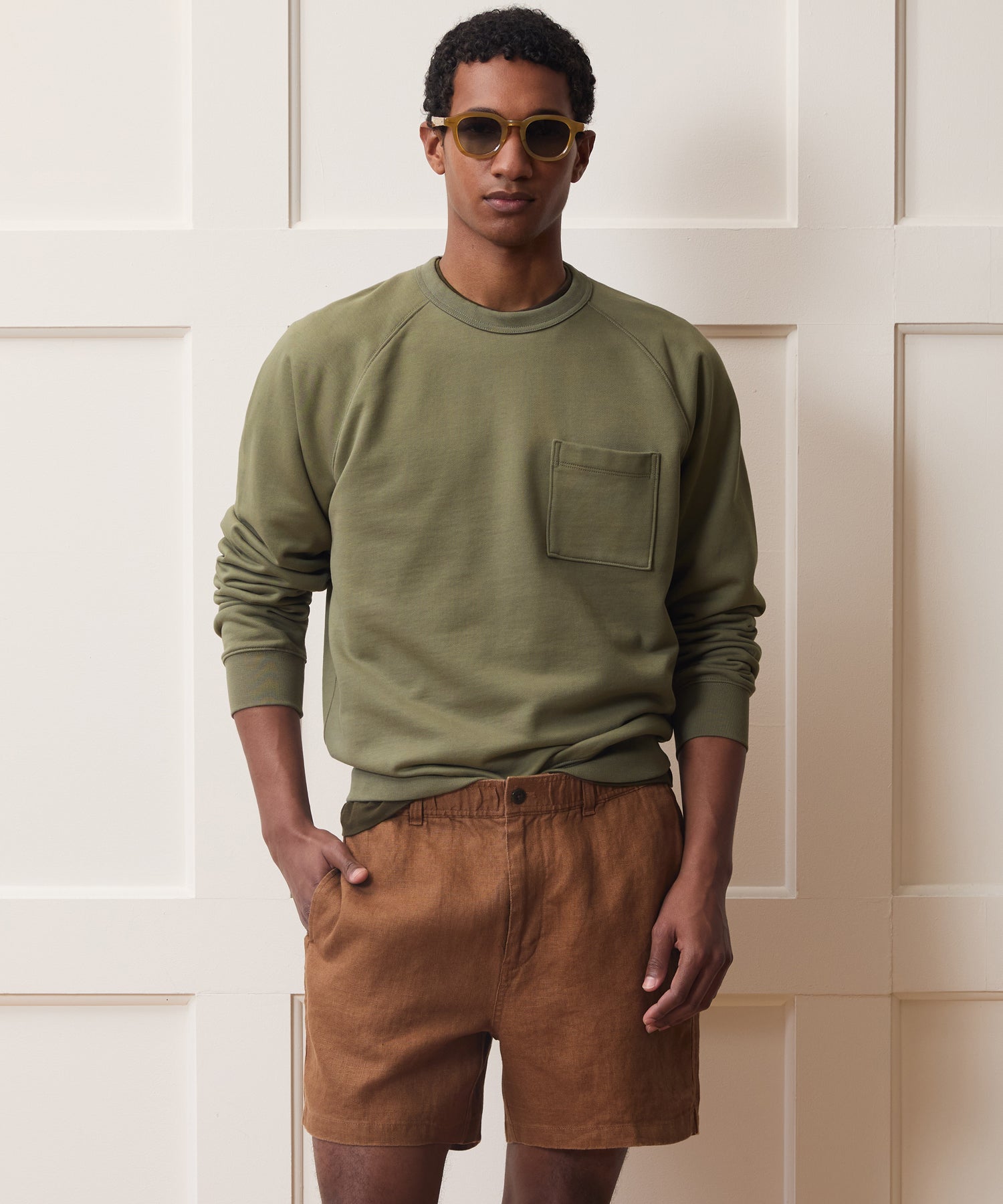 Todd Snyder Foundation Pocket Sweatshirt in Fogstone Fogstone
