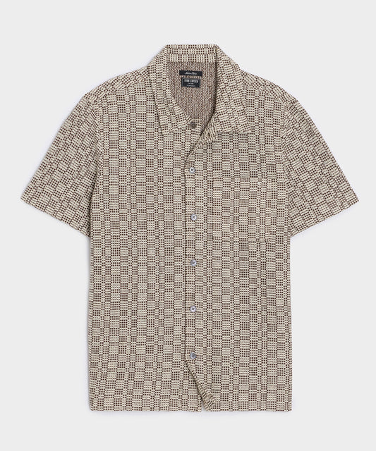 Todd Snyder Italian Crosshatch Knit Shirt in Brown Pattern Brown