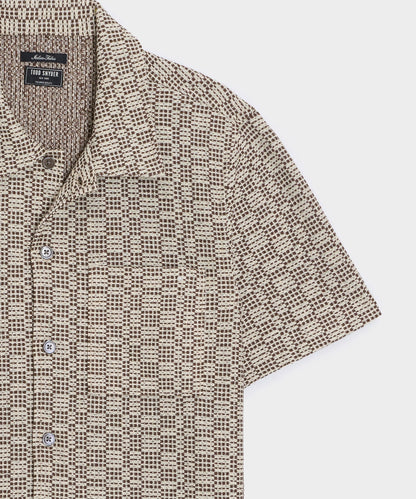 Todd Snyder Italian Crosshatch Knit Shirt in Brown Pattern Brown
