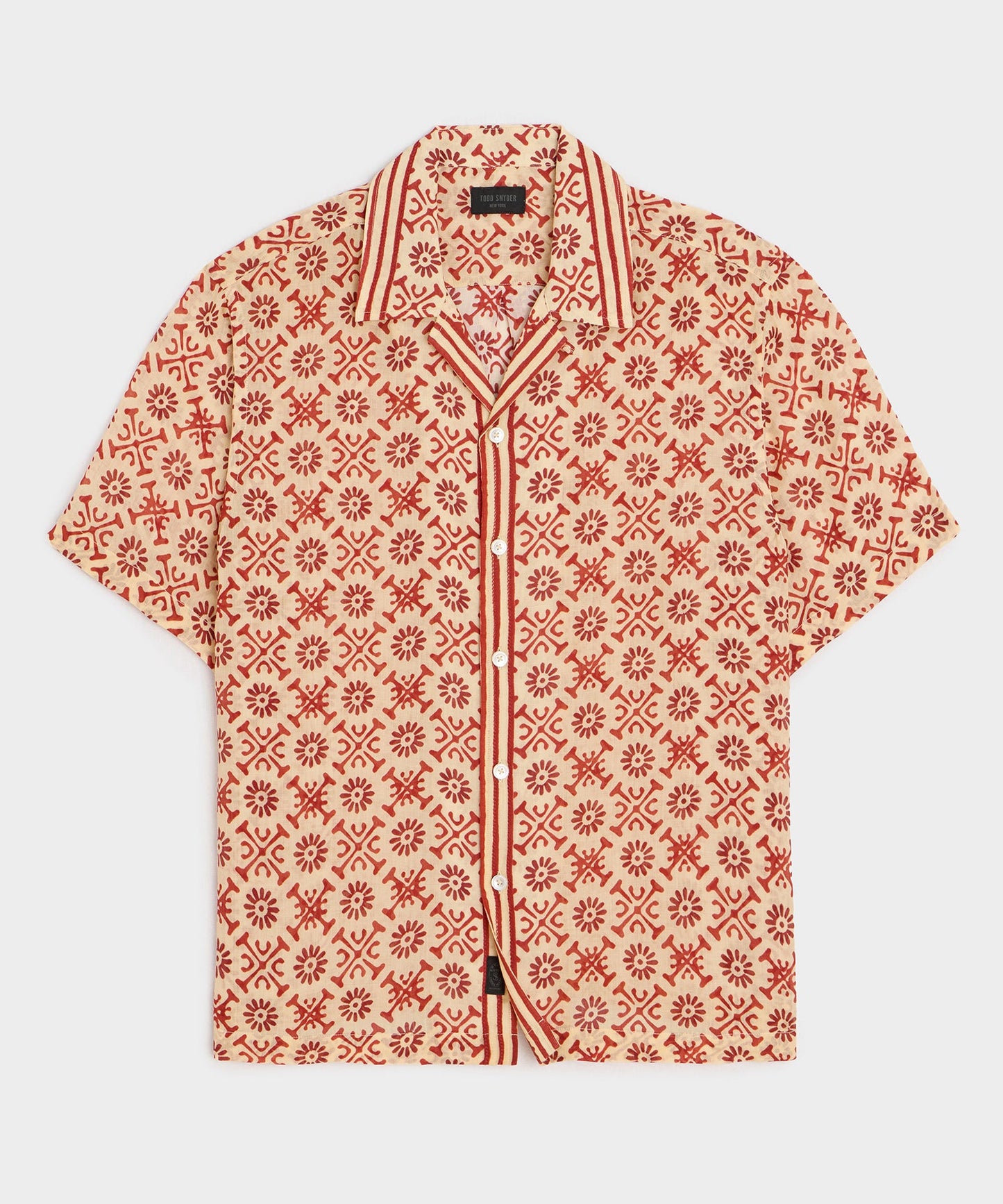 Todd Snyder Batik Capri Shirt in Beige Beige
