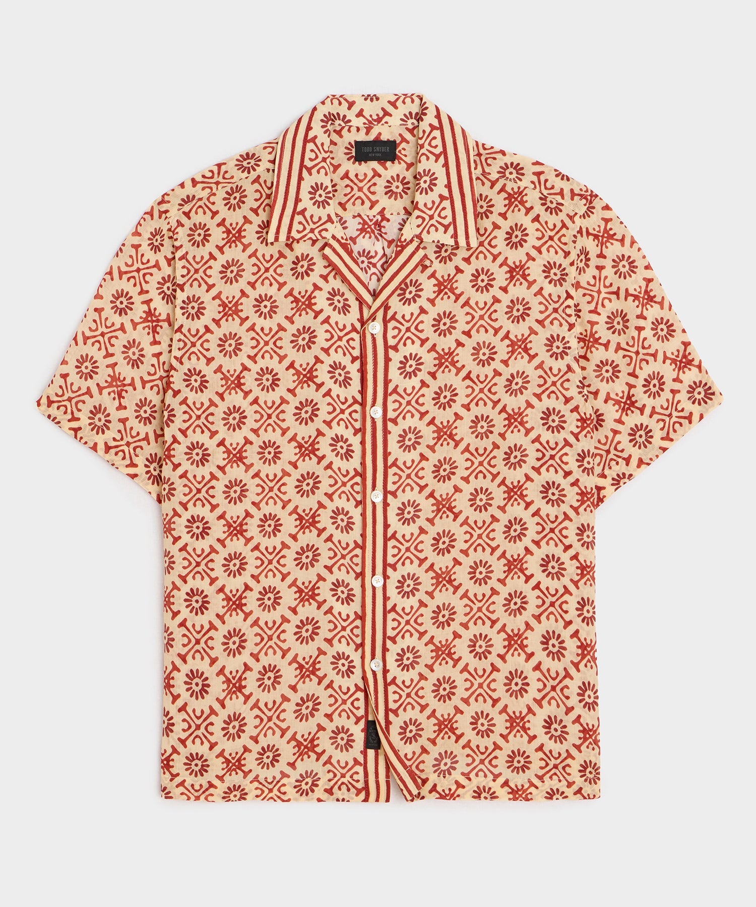 Todd Snyder Batik Capri Shirt in Beige Beige