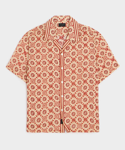 Todd Snyder Batik Capri Shirt in Beige Beige