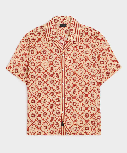 Todd Snyder Batik Capri Shirt in Beige Beige