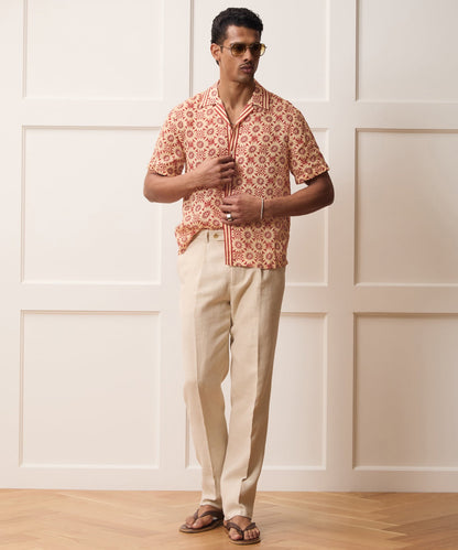 Todd Snyder Batik Capri Shirt in Beige Beige