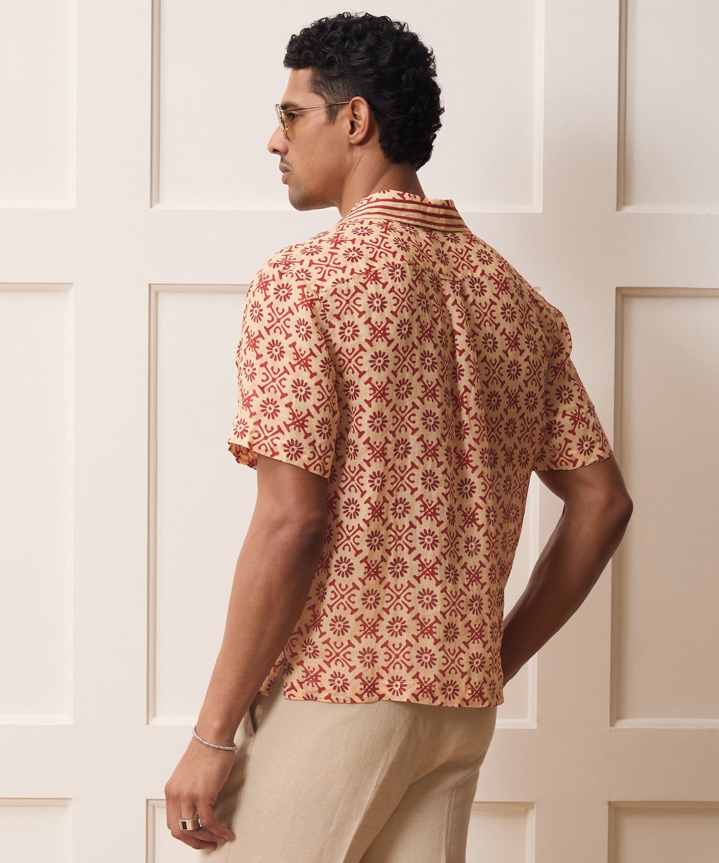 Todd Snyder Batik Capri Shirt in Beige Beige