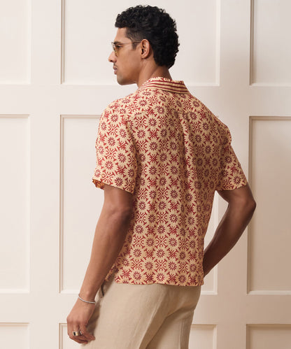 Todd Snyder Batik Capri Shirt in Beige Beige