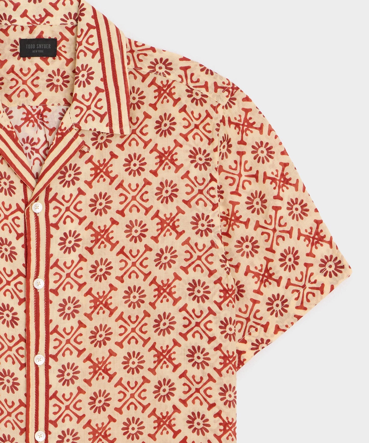 Todd Snyder Batik Capri Shirt in Beige Beige