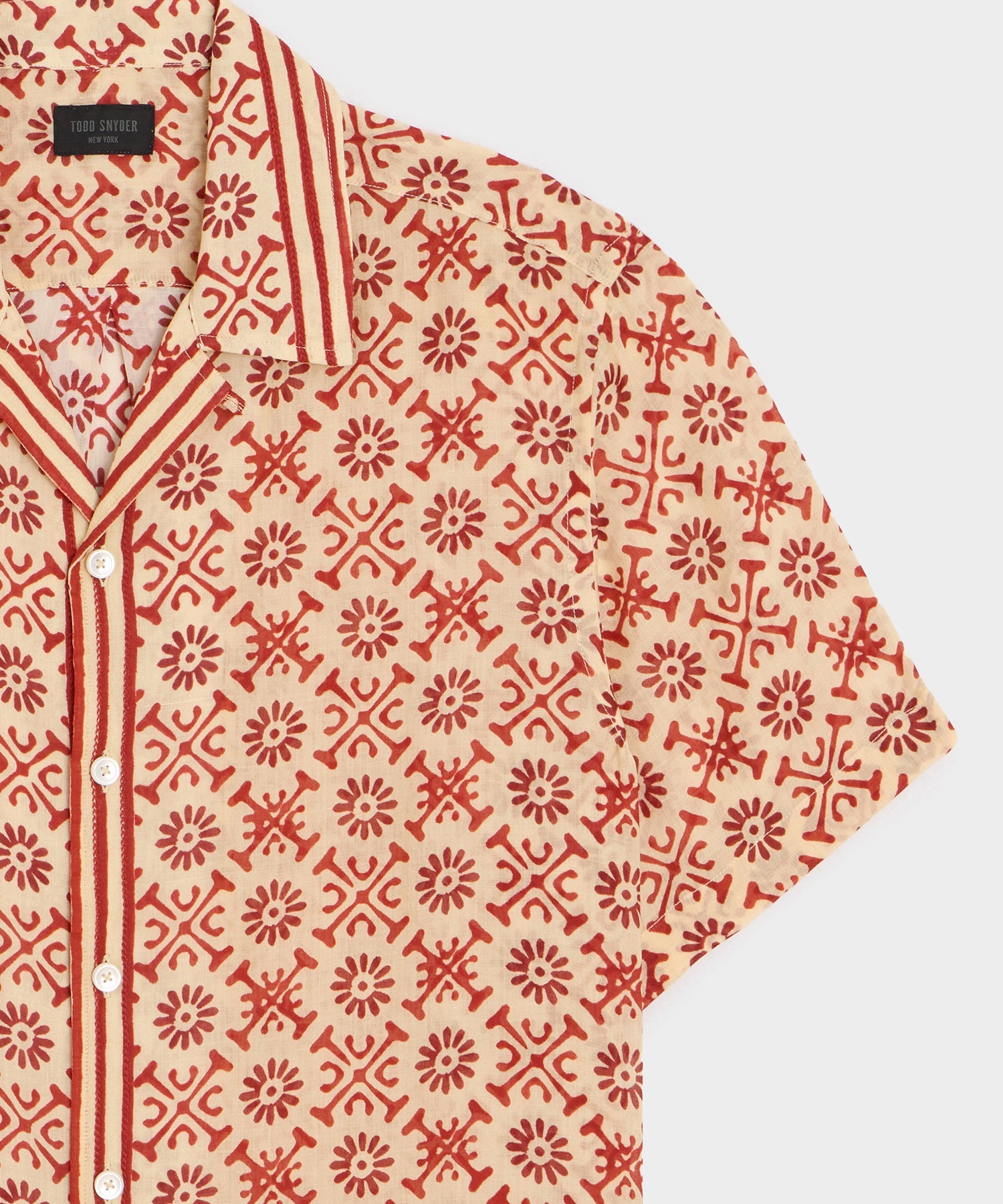 Todd Snyder Batik Capri Shirt in Beige Beige