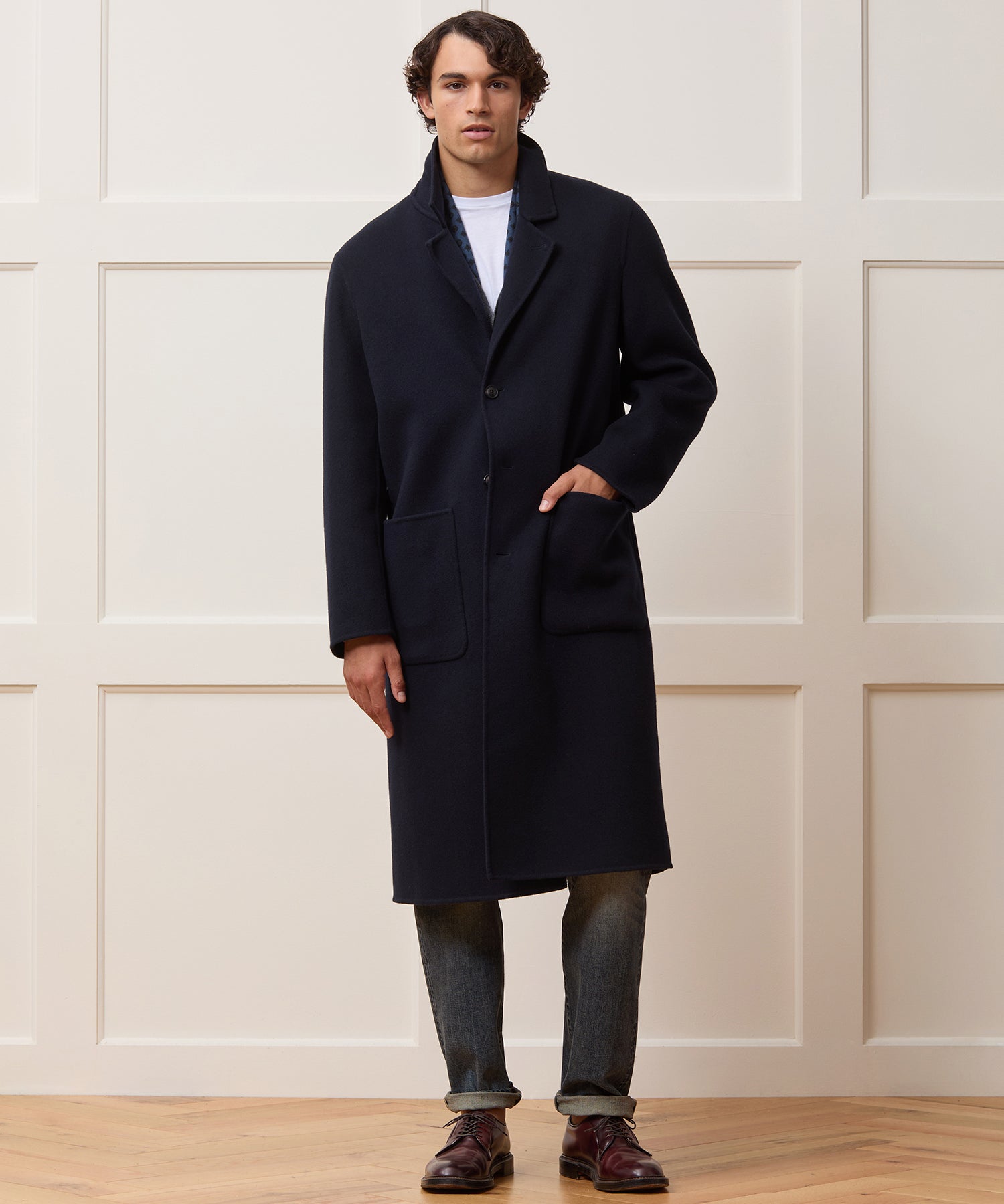Todd Snyder Italian Cashmere Topcoat in Navy Navy