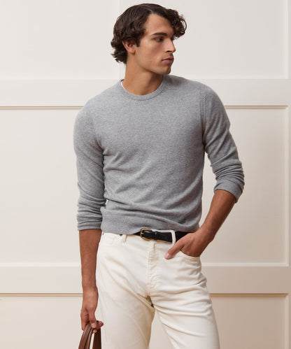 Todd Snyder Midweight Cashmere Crewneck in Gray Heather Grey Heather